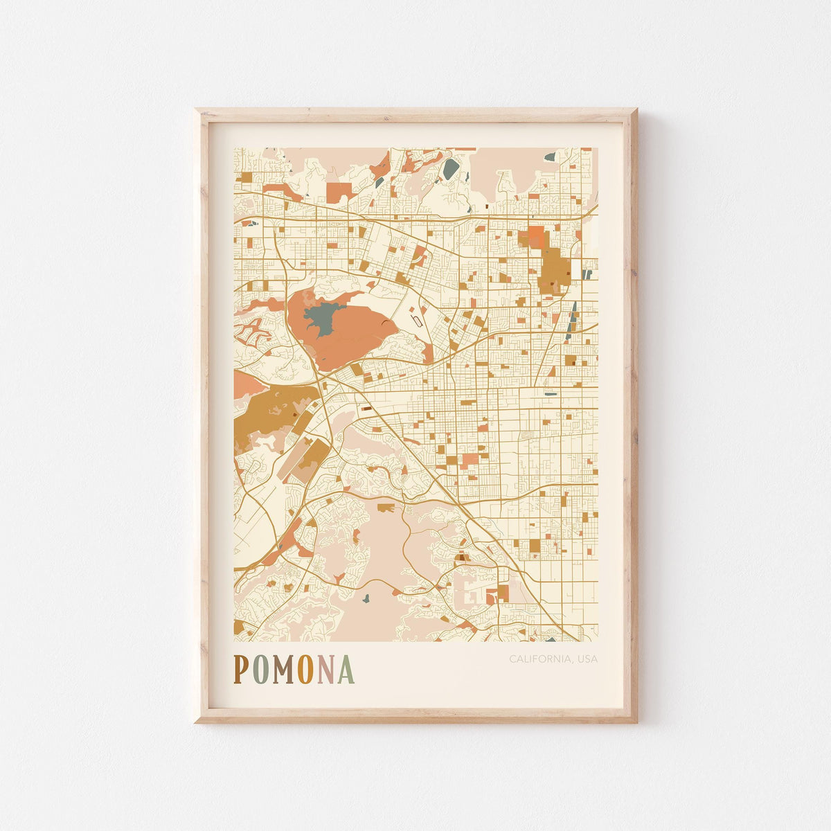 pomona, california map poster - image 1