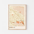 burbank, california map poster - image 1