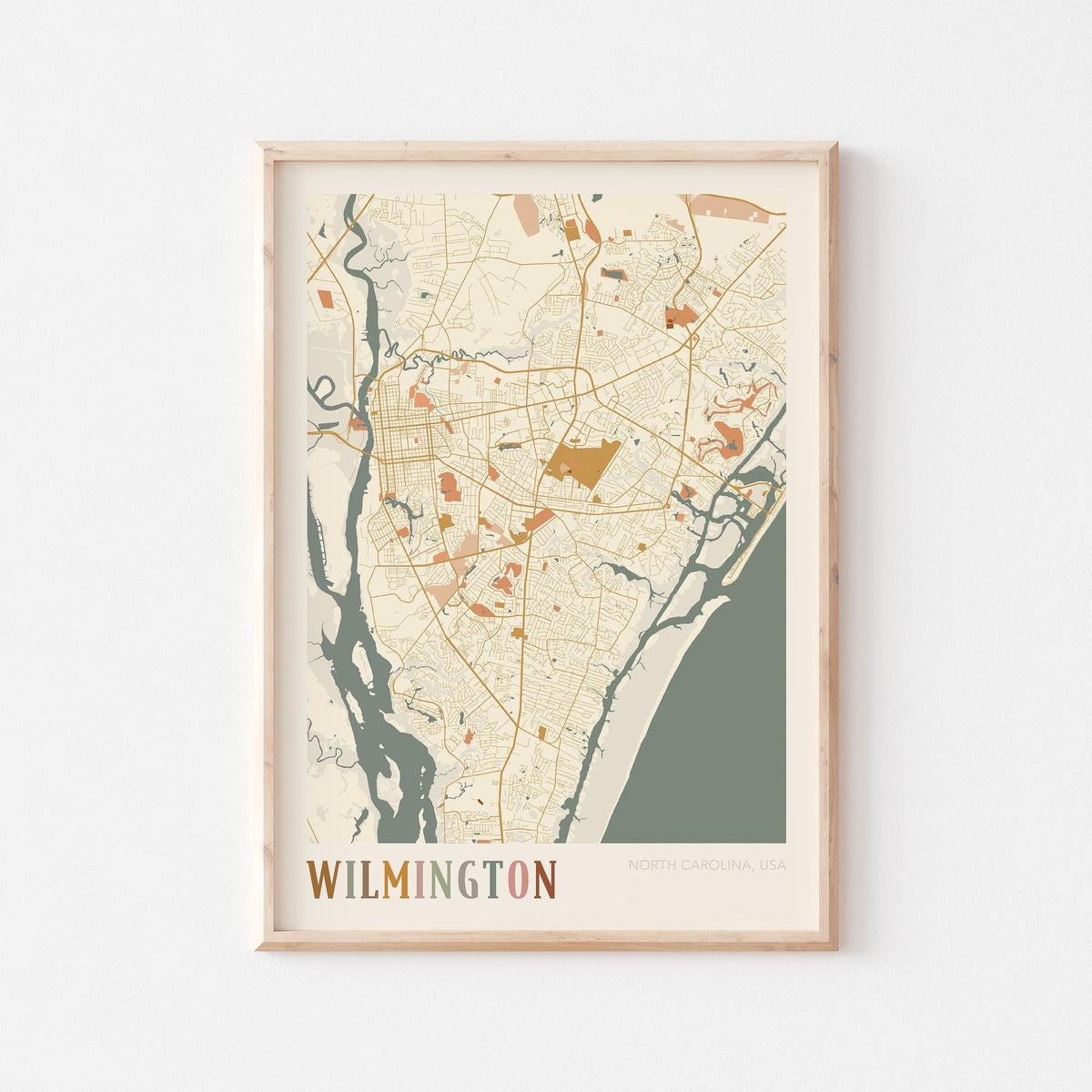 wilmington, north carolina map poster - image 1