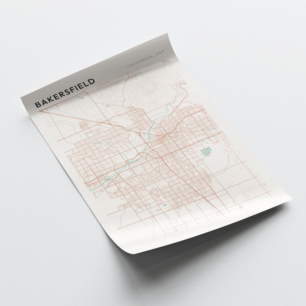 bakersfield, california map poster - image 4