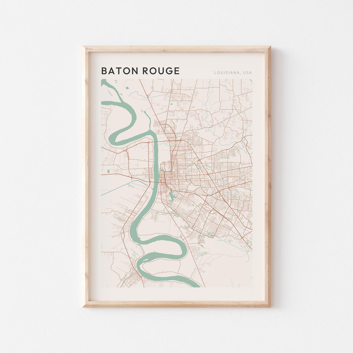 baton rouge, louisiana map poster - image 1