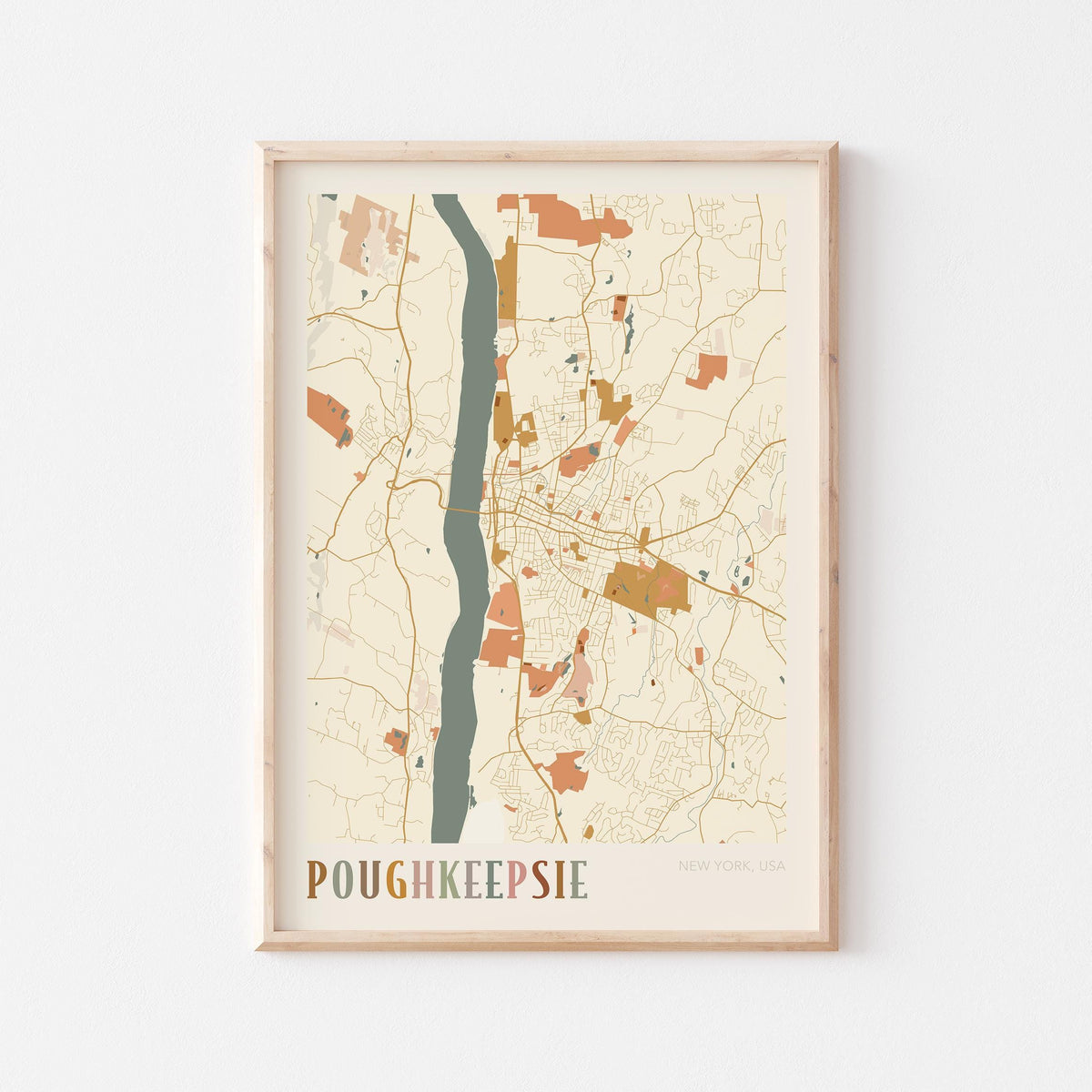 poughkeepsie, new york map poster - image 1