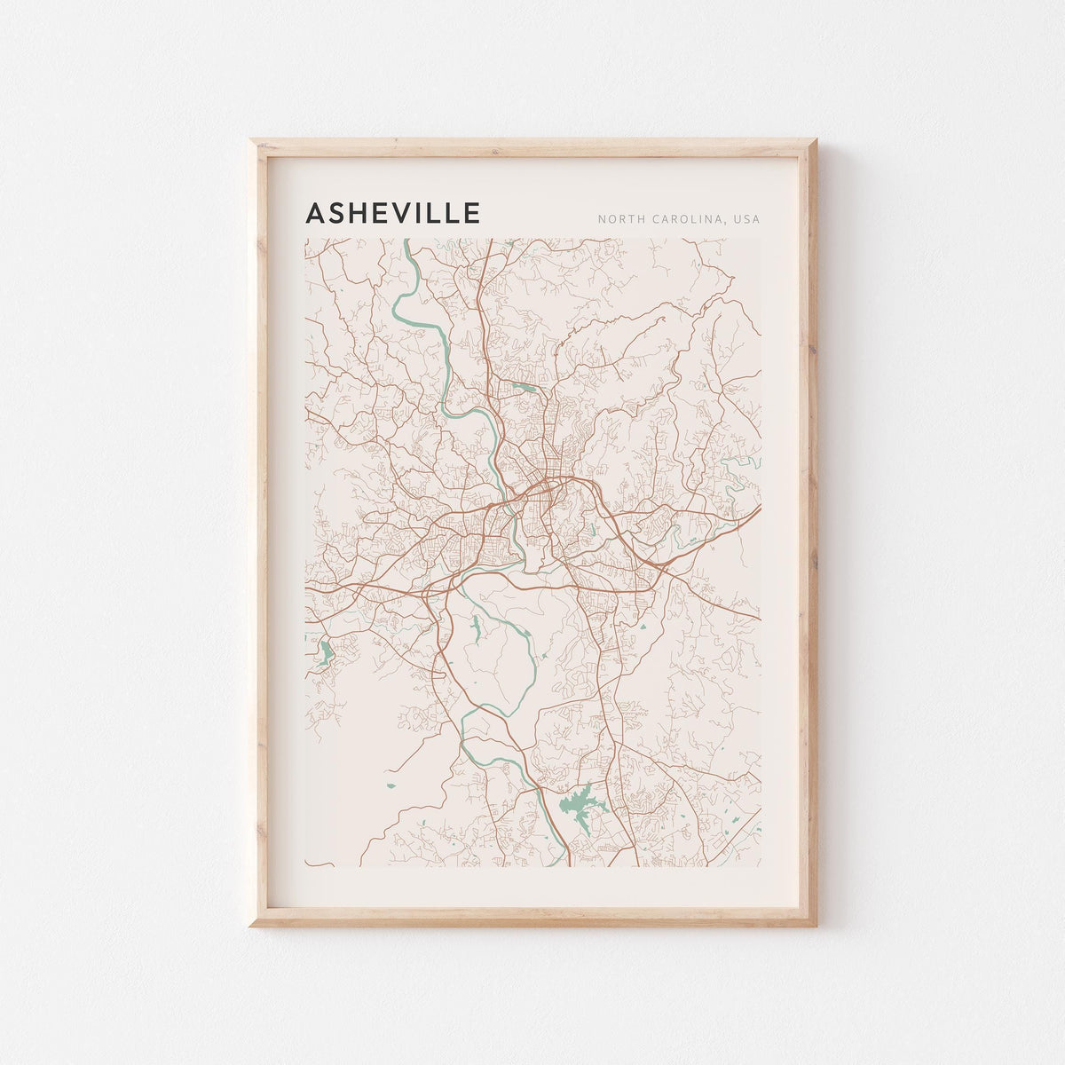 asheville, north carolina map poster - image 1