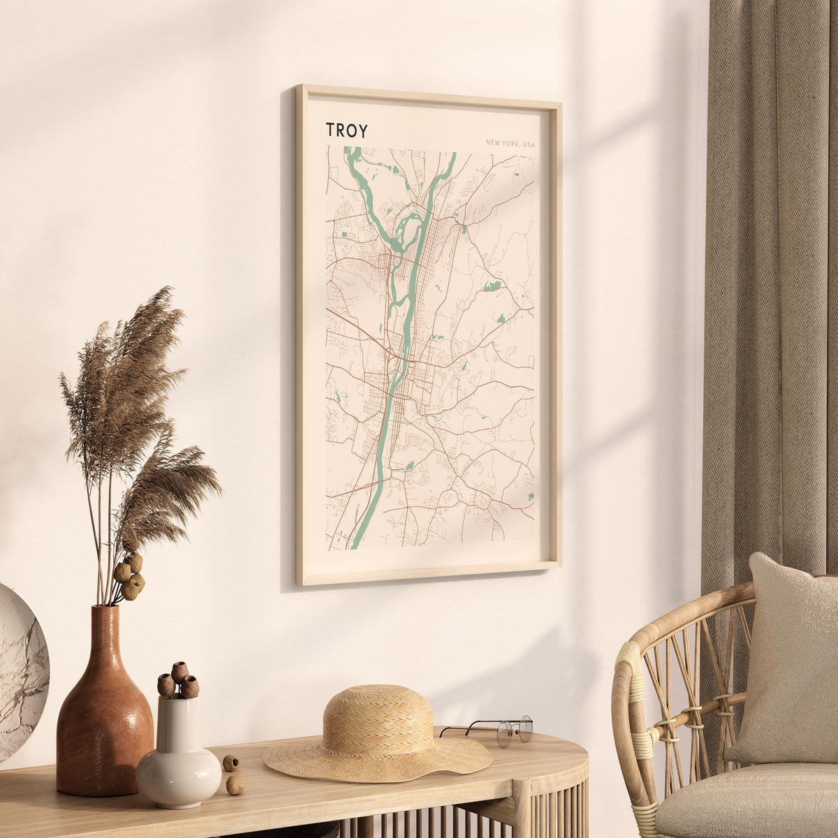 troy, new york map poster - image 2