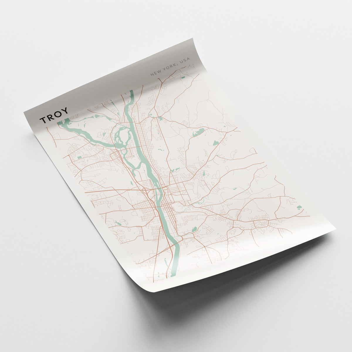 troy, new york map poster - image 4