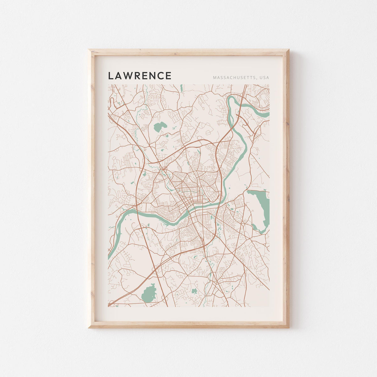 lawrence, massachusetts map poster - image 1