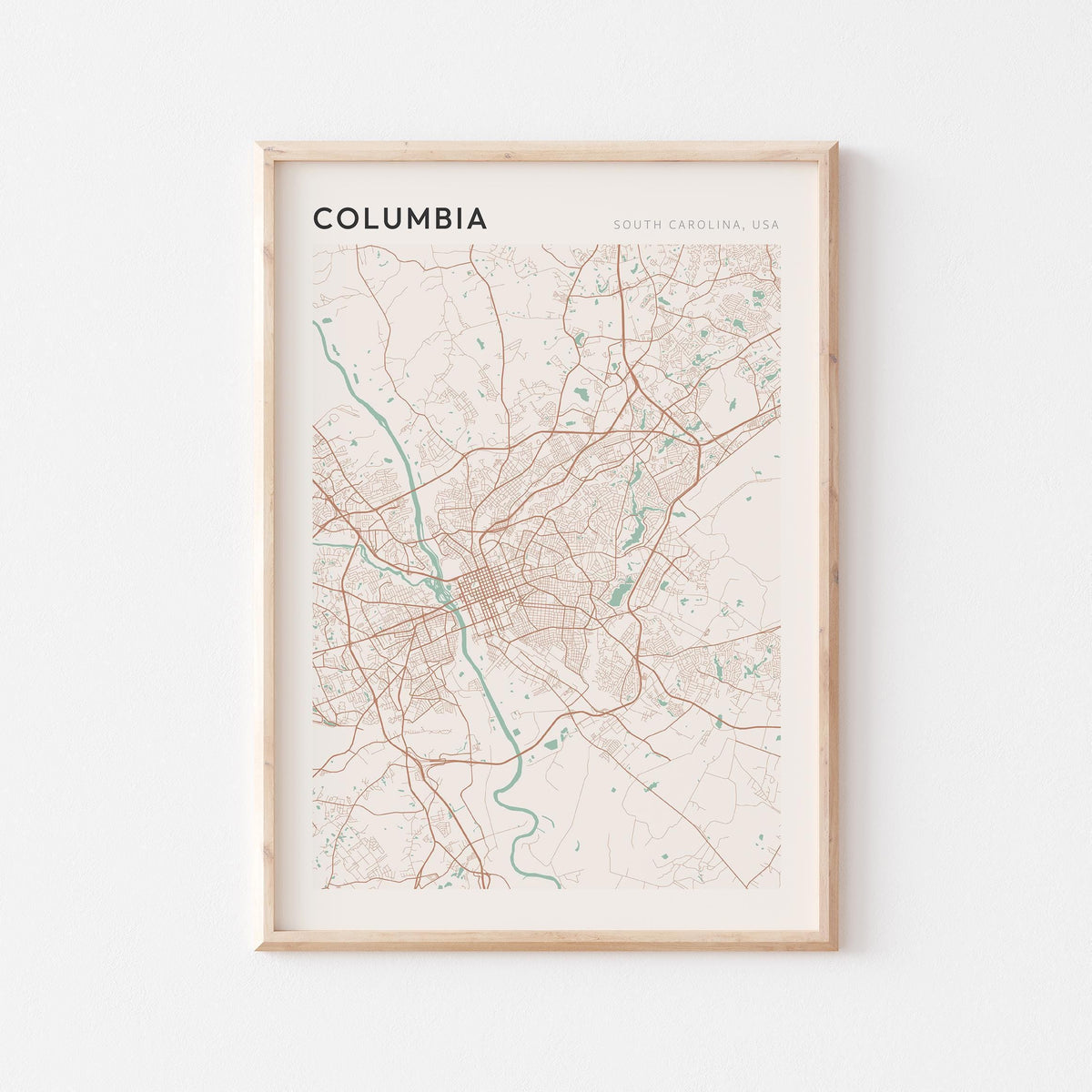 columbia, south carolina map poster - image 1