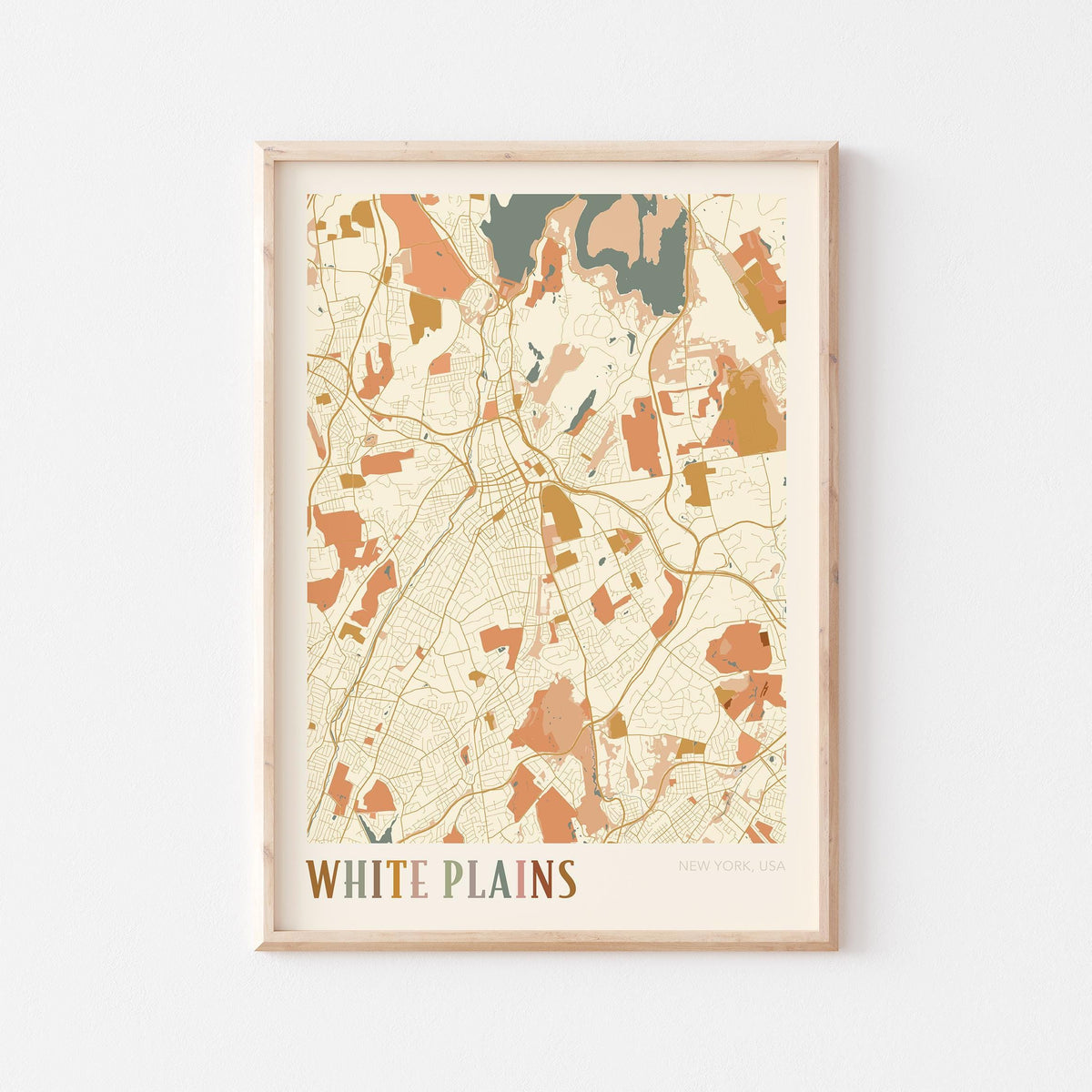 white plains, new york map poster - image 1