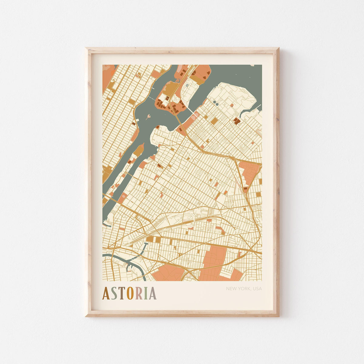 astoria, new york map poster - image 1