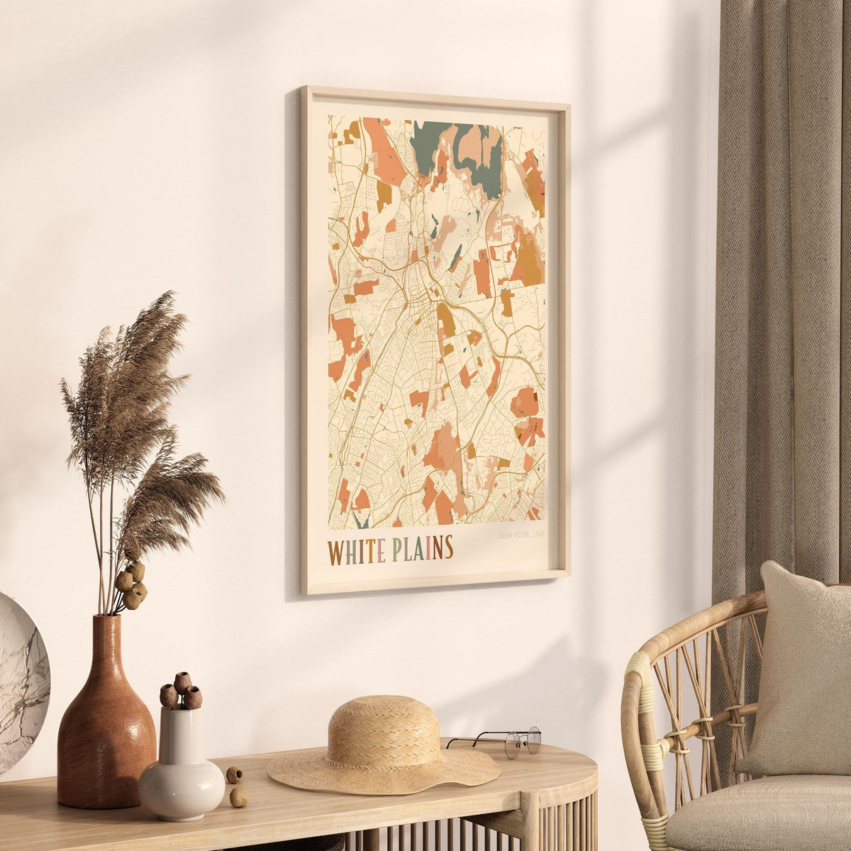 white plains, new york map poster - image 2