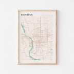 bismarck, north dakota map poster - image 1