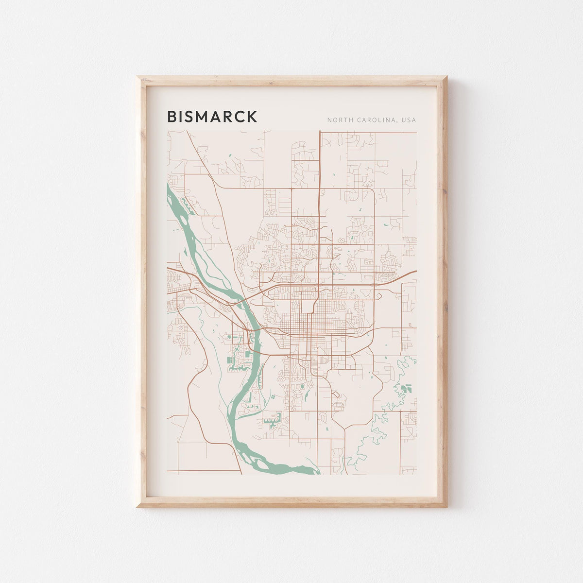 bismarck, north dakota map poster - image 1