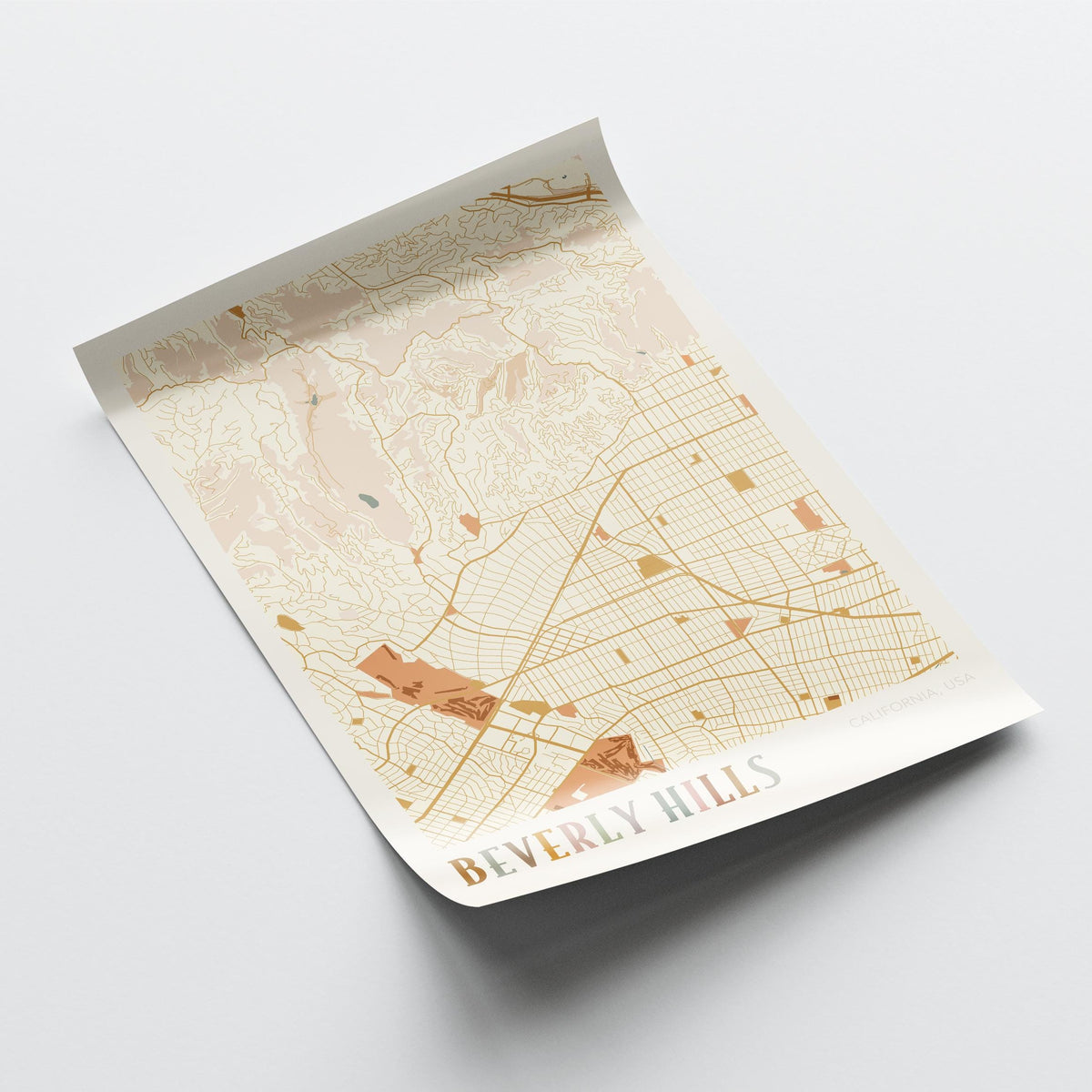 beverly hills, california map poster - image 4