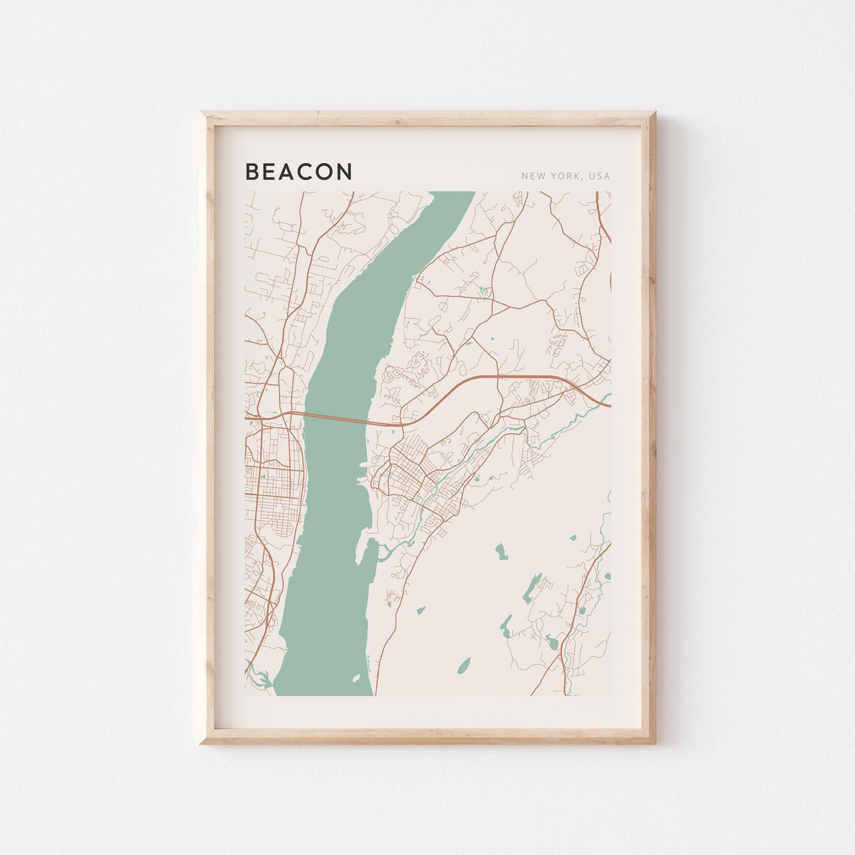beacon, new york map poster - image 1