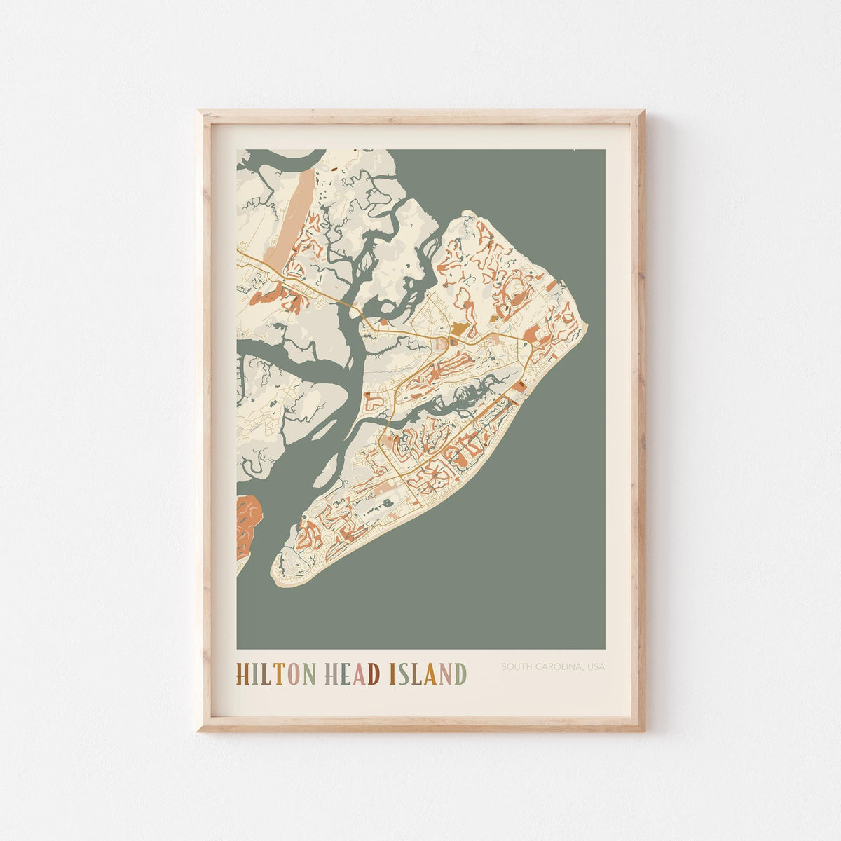 hilton head island, south carolina map poster - image 1