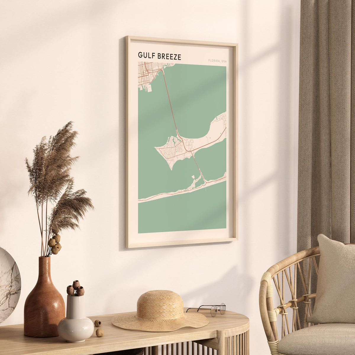 gulf breeze, florida map poster - image 2