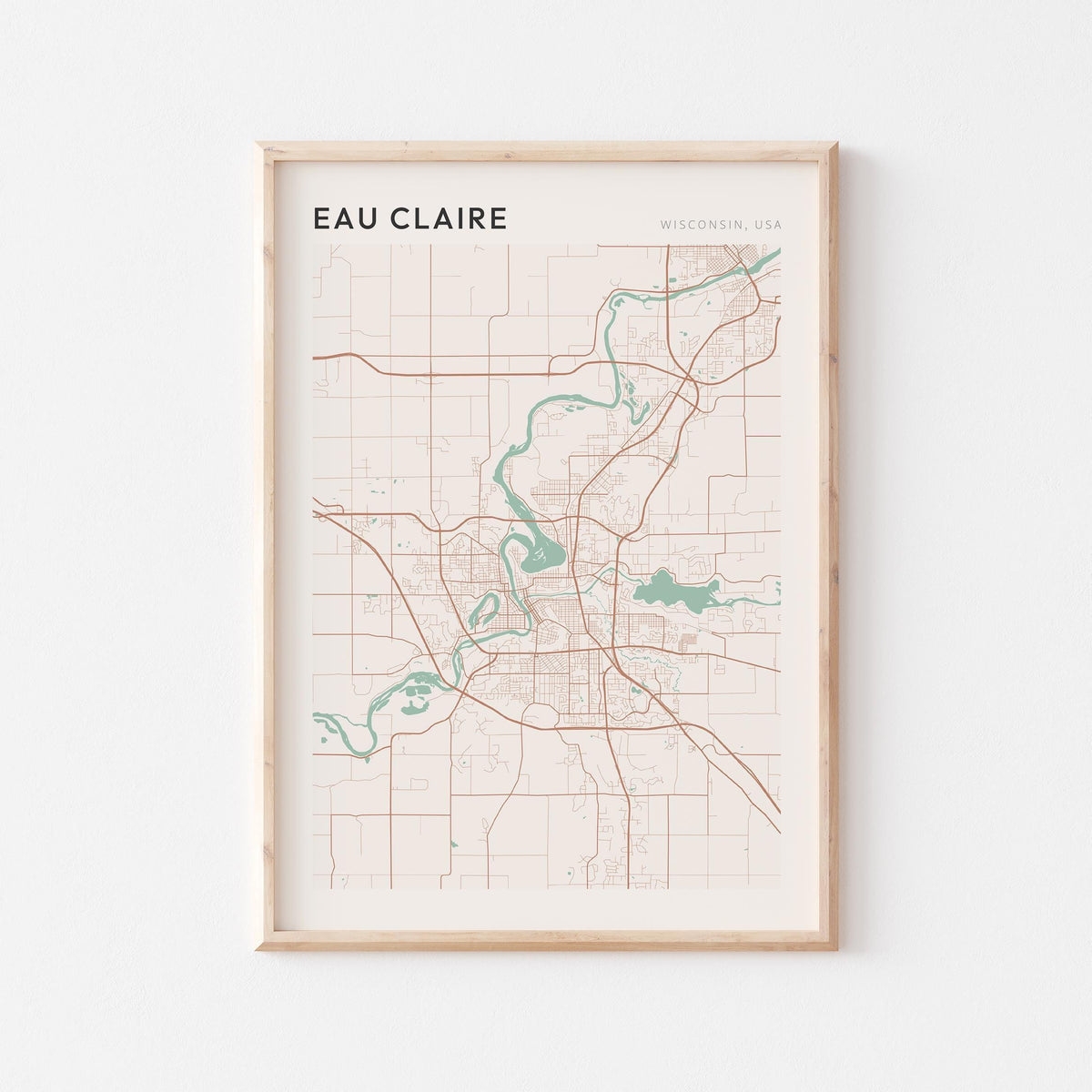 eau claire, wisconsin map poster - image 1