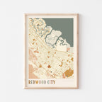 redwood city, california map poster - image 1