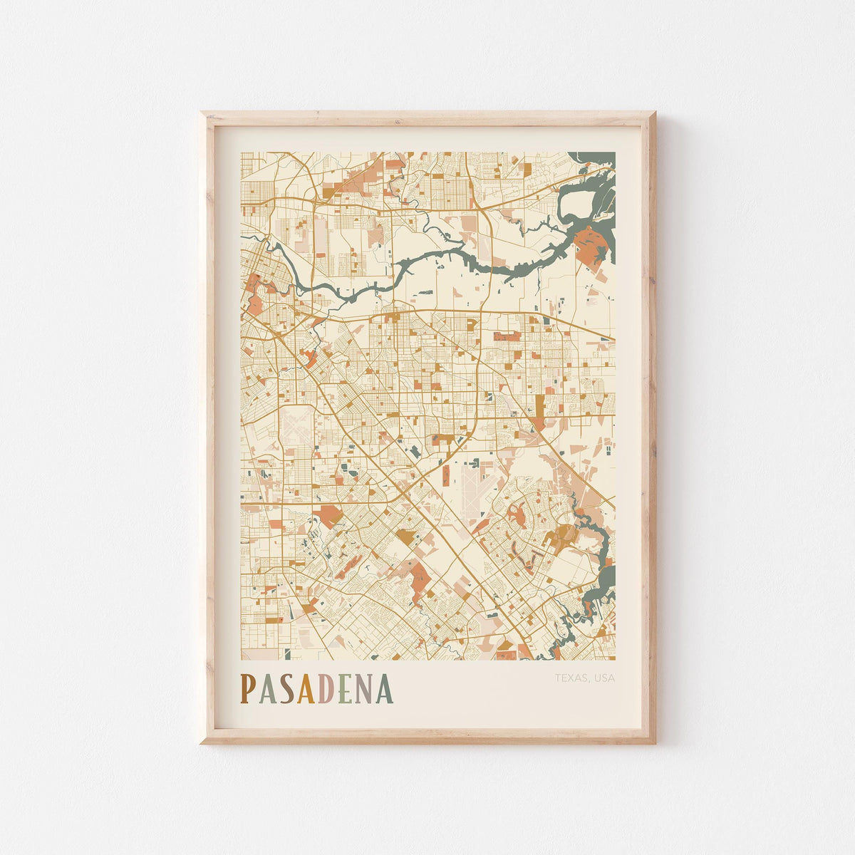 pasadena, texas map poster - image 1