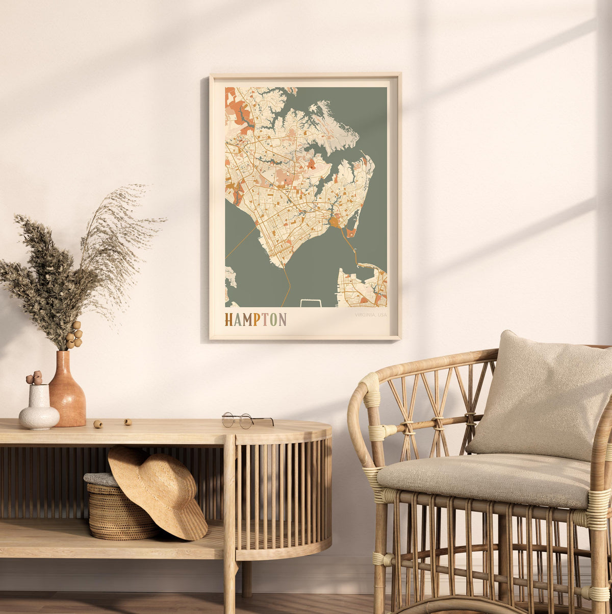 hampton, virginia map poster - image 3