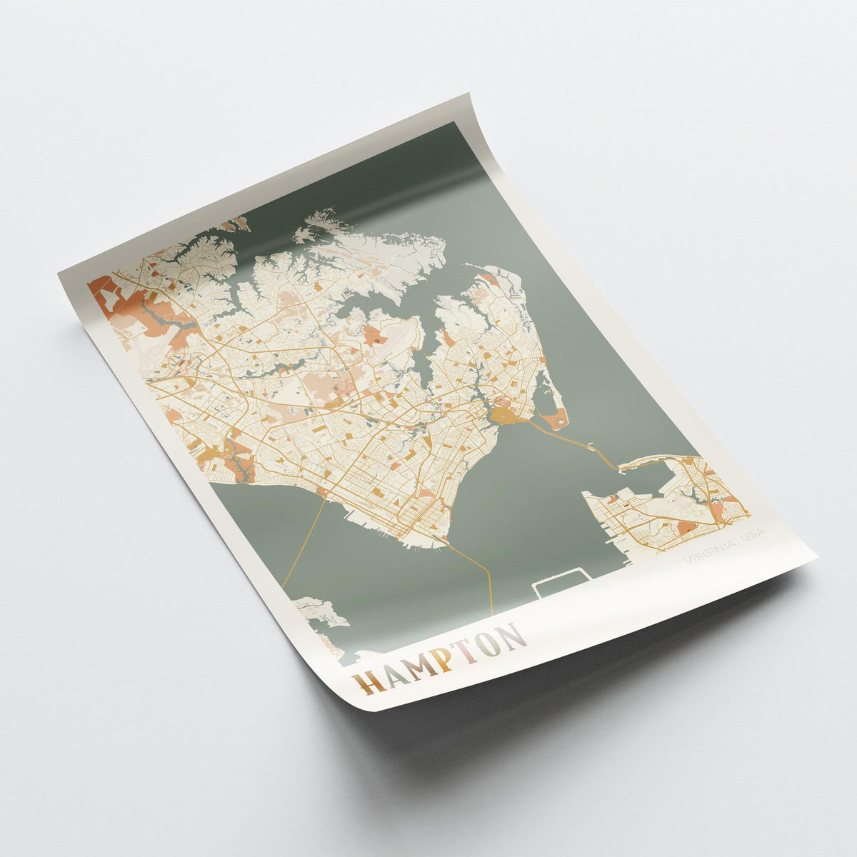hampton, virginia map poster - image 4