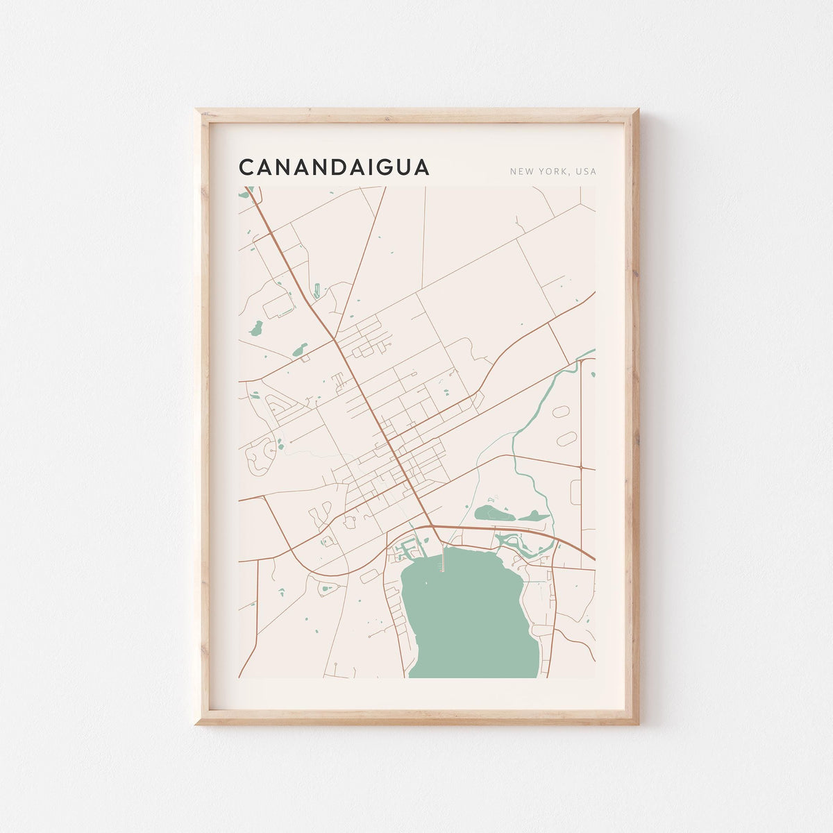 canandaigua, new york map poster - image 1