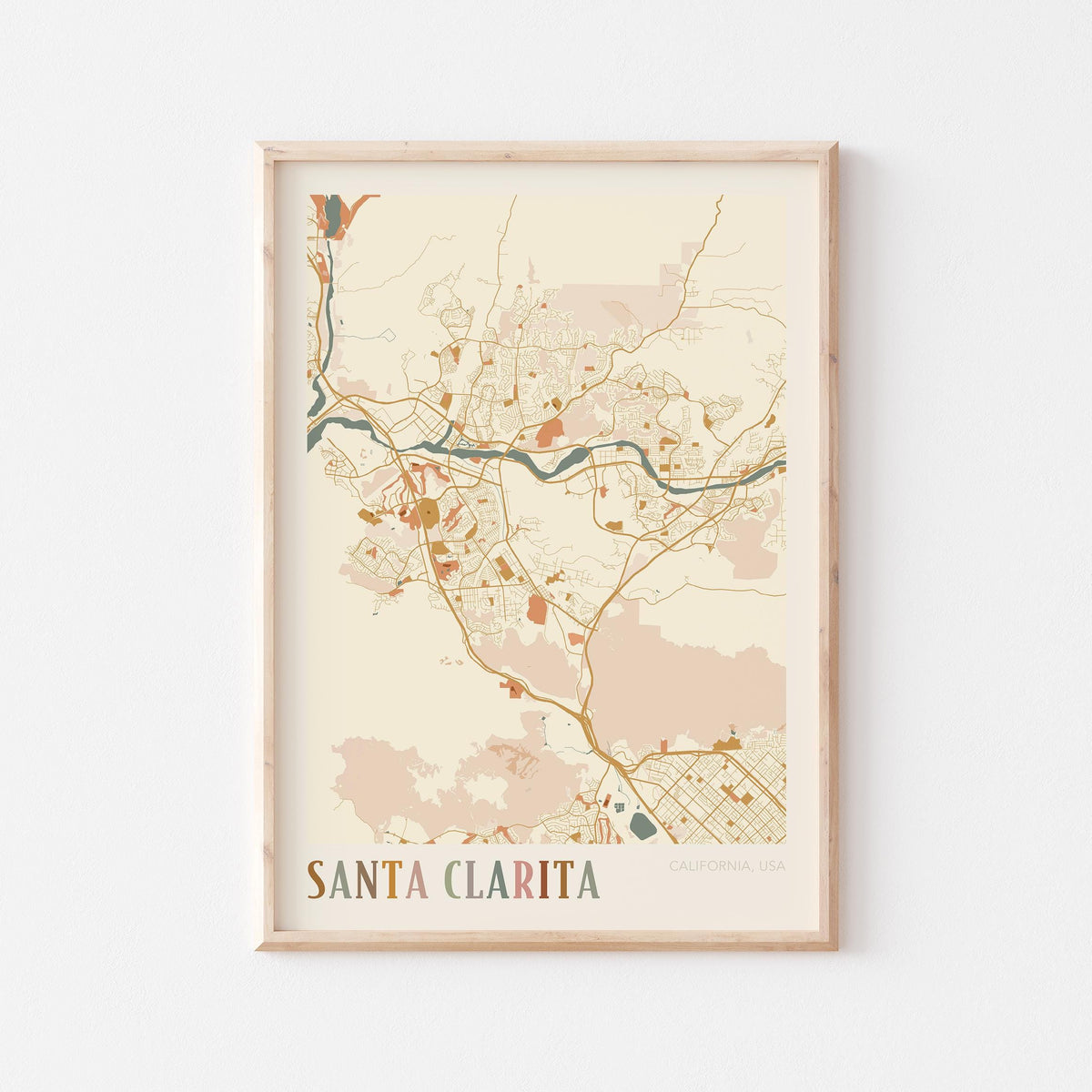 santa clarita, california map poster - image 1