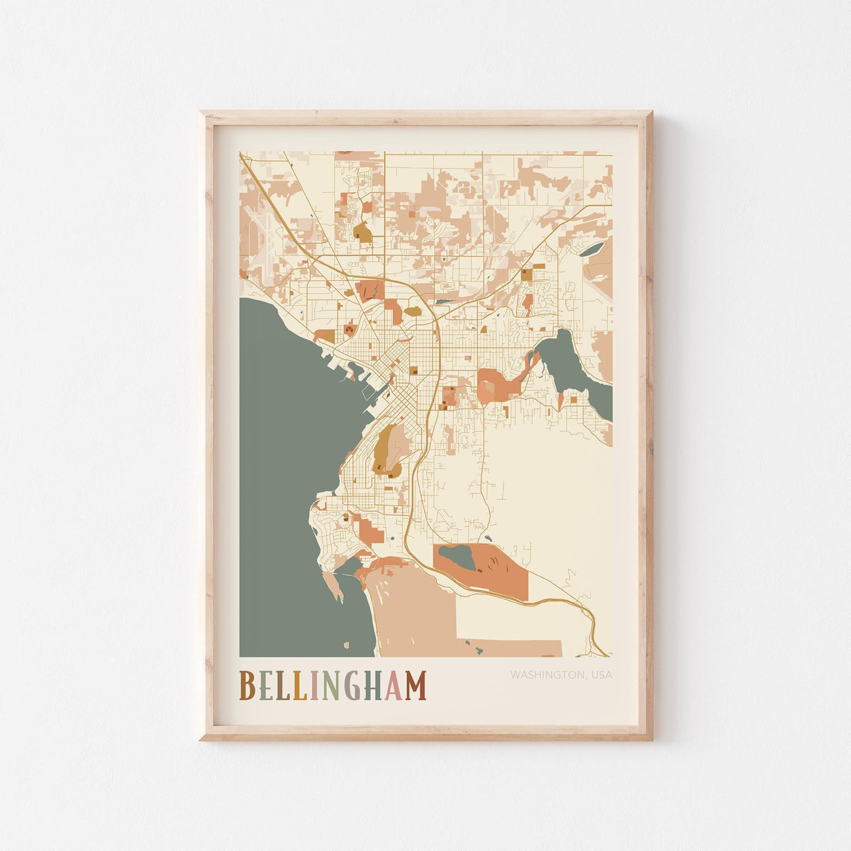 bellingham, washington map poster - image 1