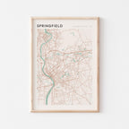 springfield, massachusetts map poster - image 1
