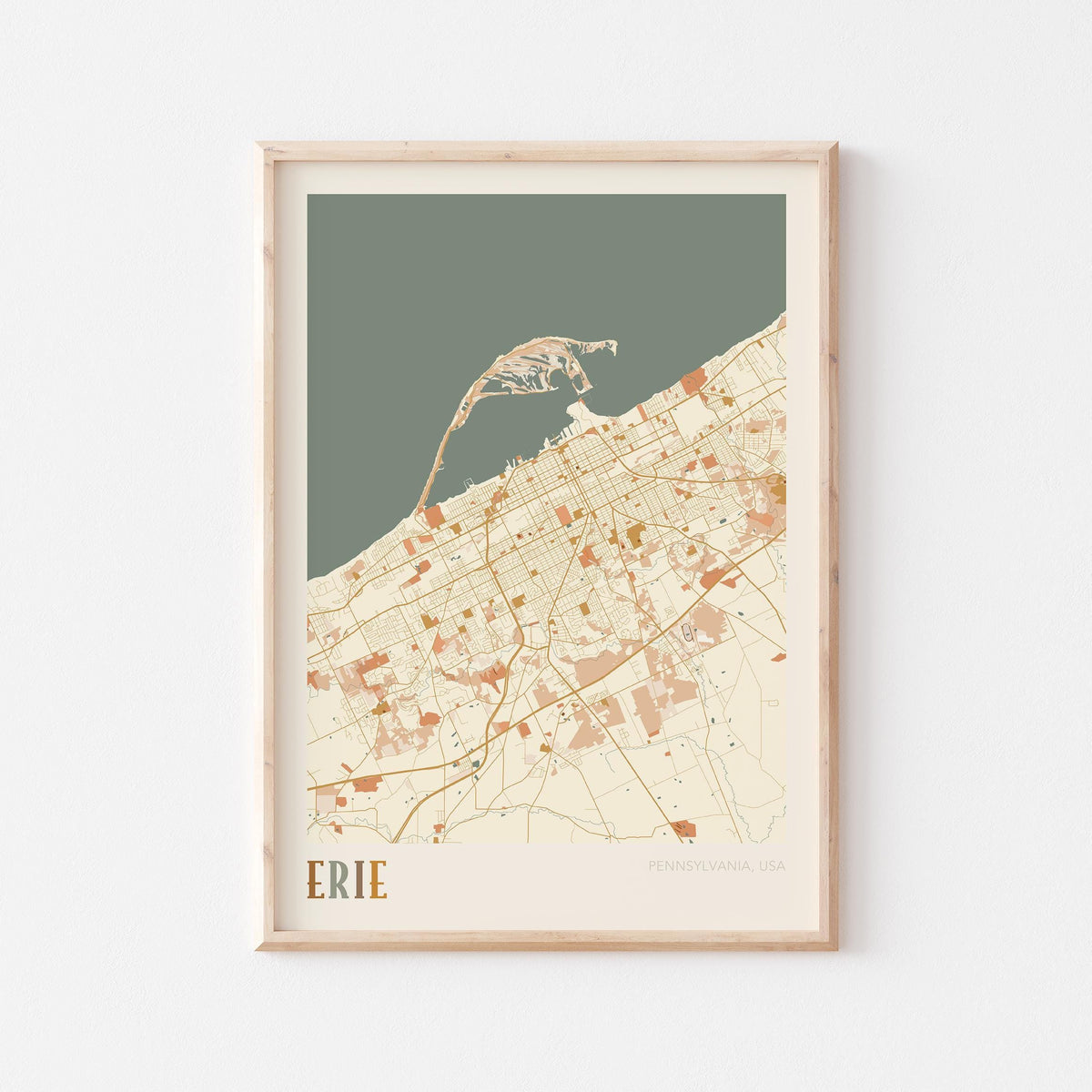 erie, pennsylvania map poster - image 1