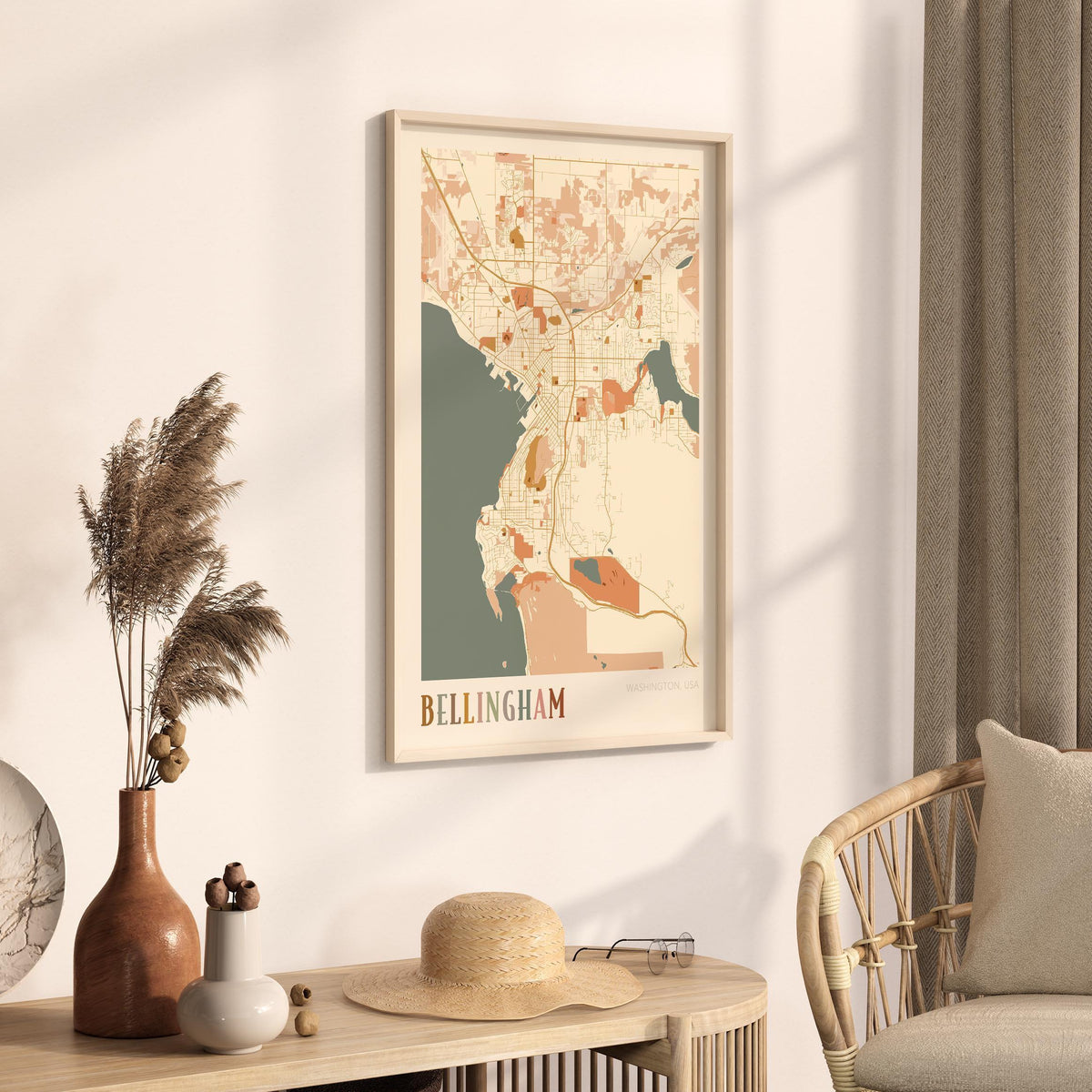 bellingham, washington map poster - image 2