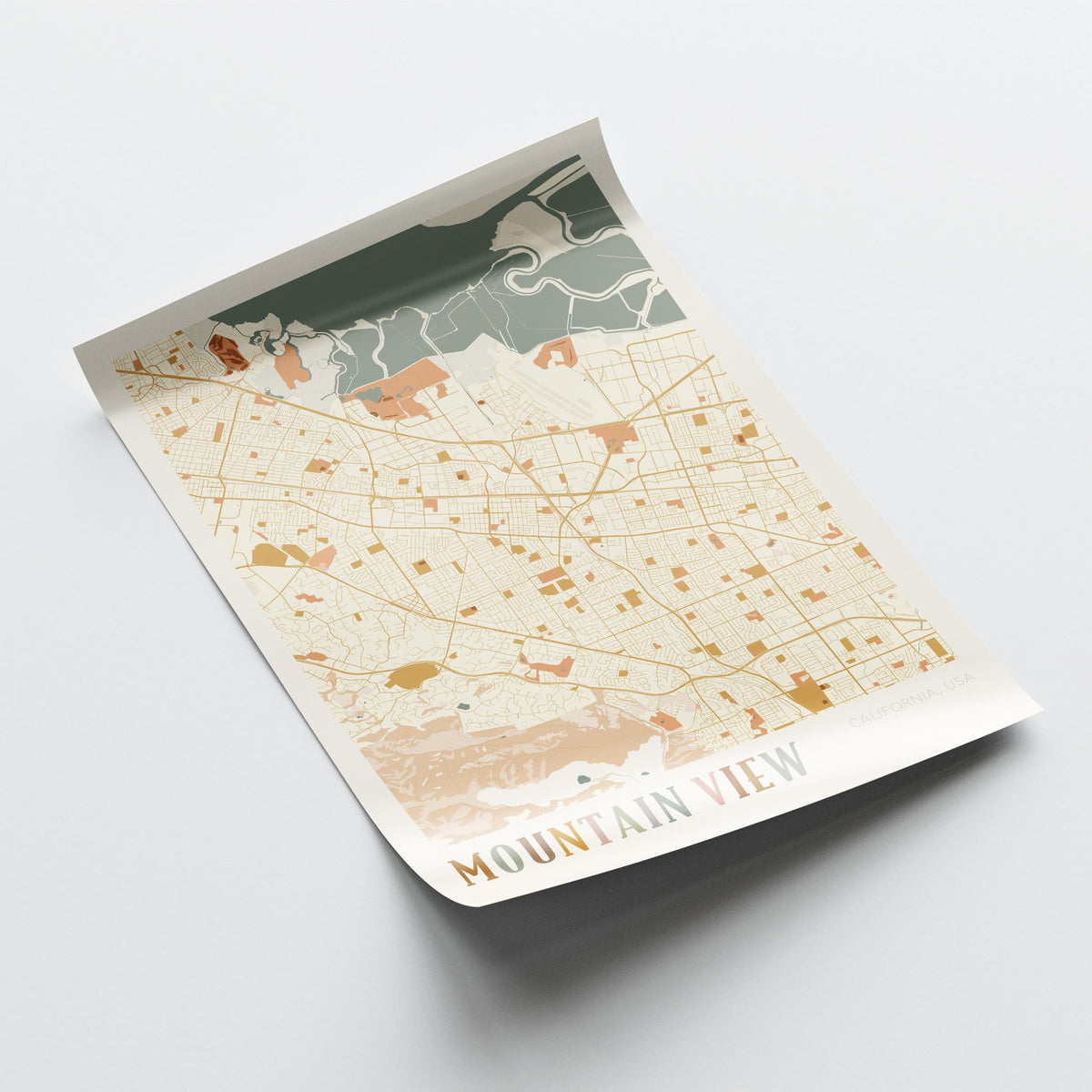 mountain view, california map poster - image 4