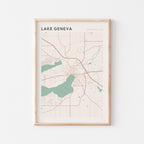 lake geneva, wisconsin map poster - image 1