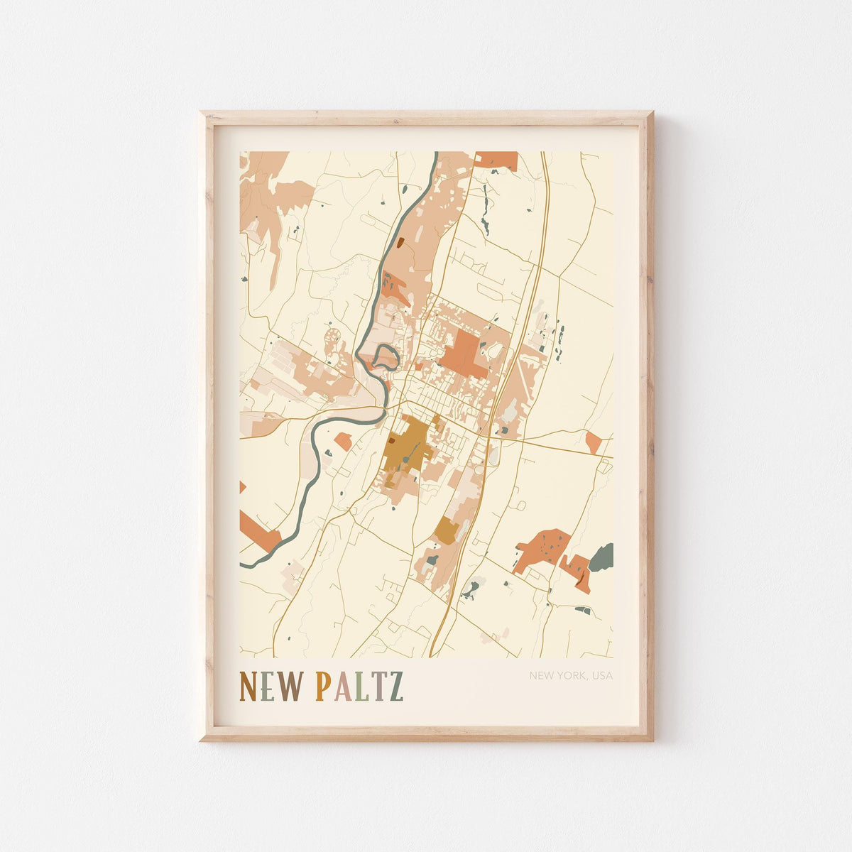 new paltz, new york map poster - image 1