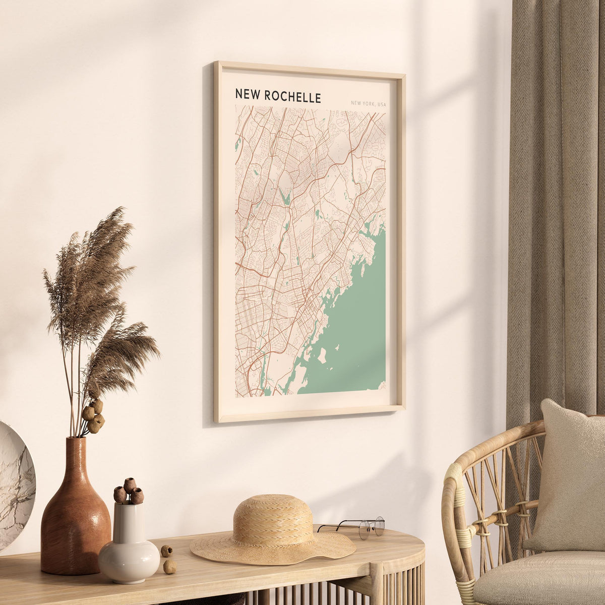 new rochelle, new york map poster - image 2