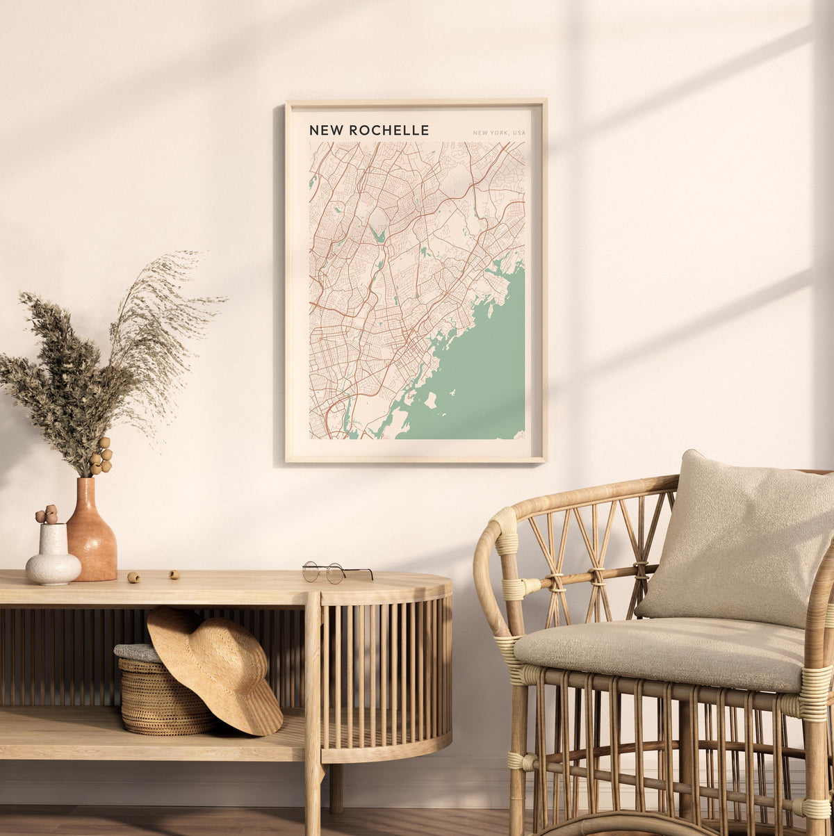 new rochelle, new york map poster - image 3