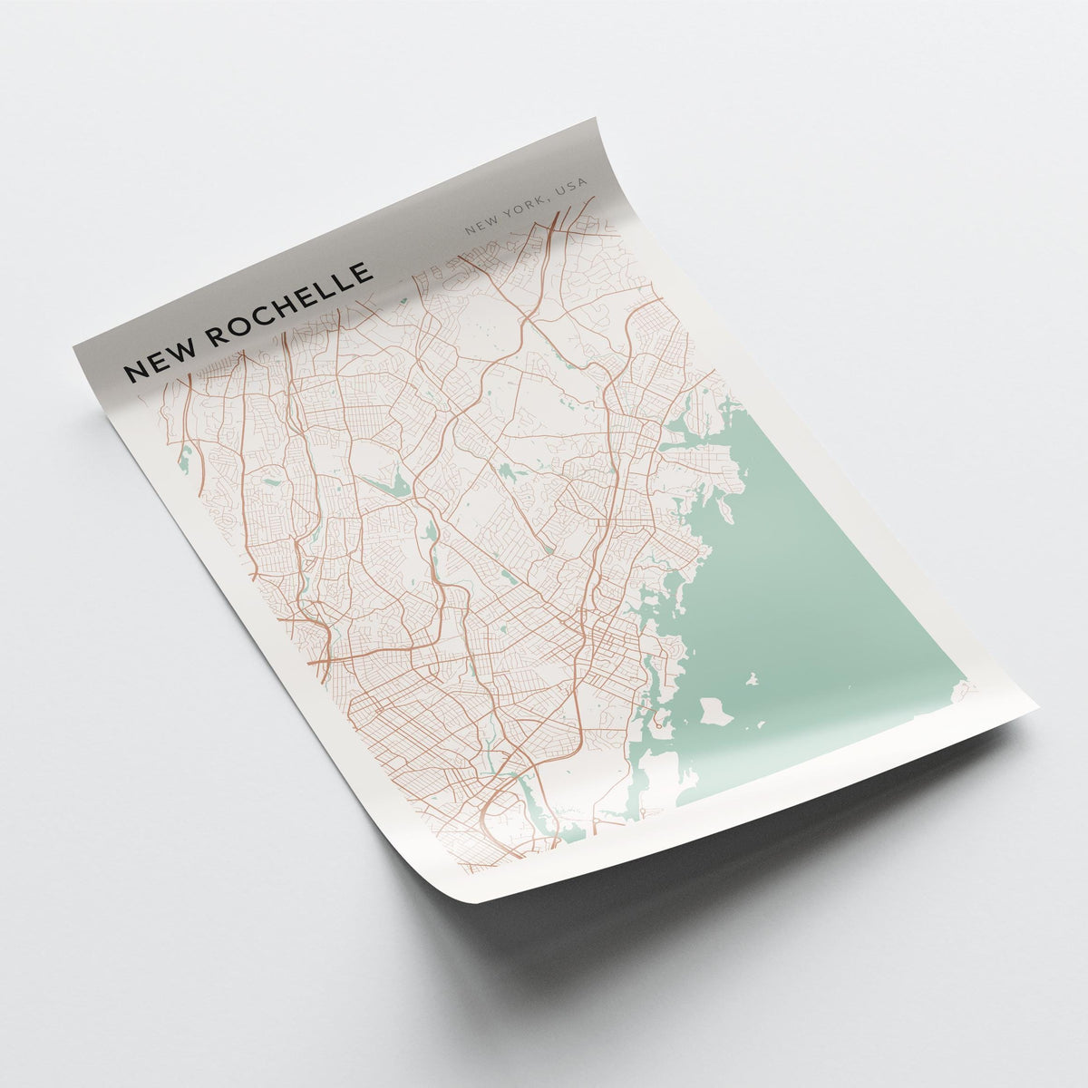 new rochelle, new york map poster - image 4