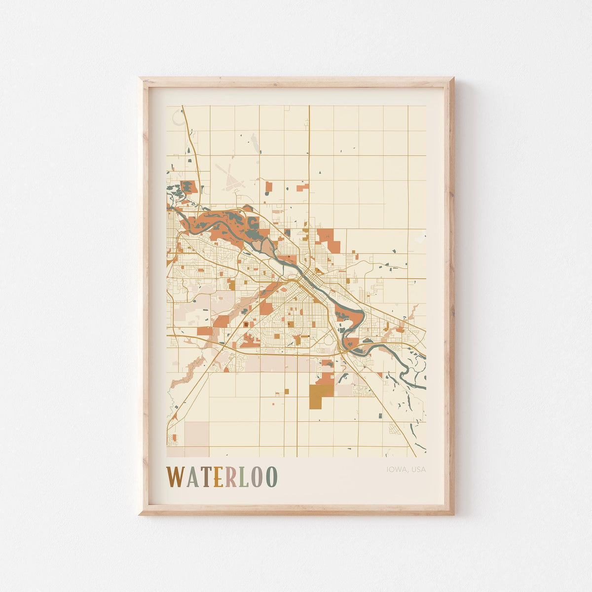waterloo, iowa map poster - image 1