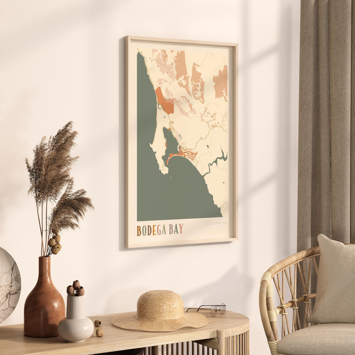 bodega bay, california map poster - image 2