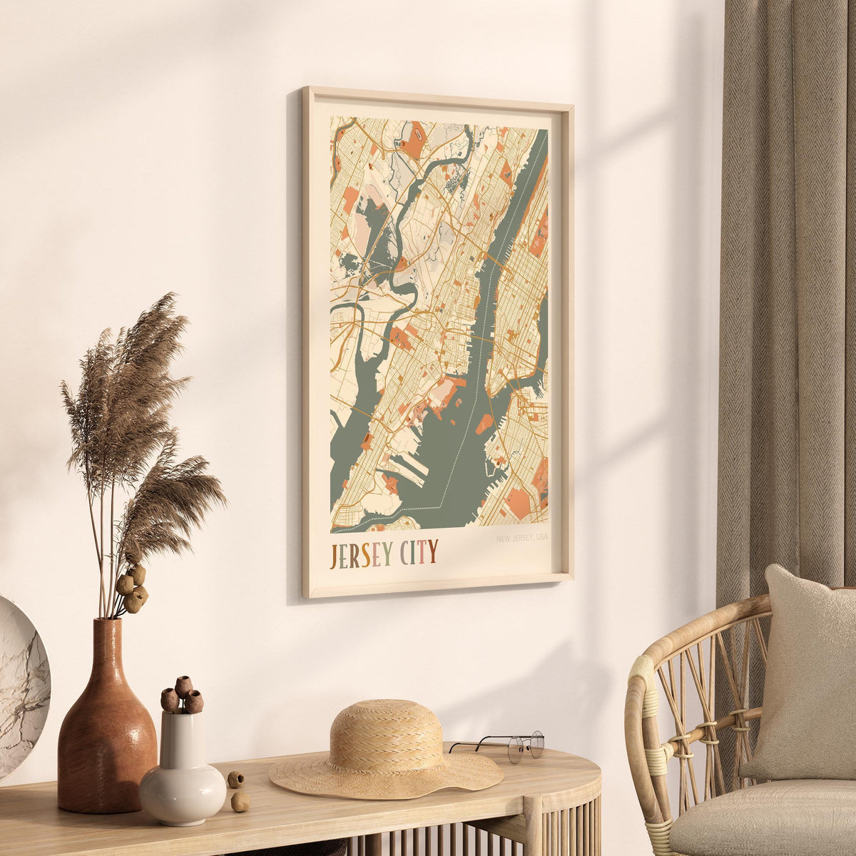 jersey city, new jersey map poster - image 2