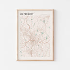 waterbury, connecticut map poster - image 1