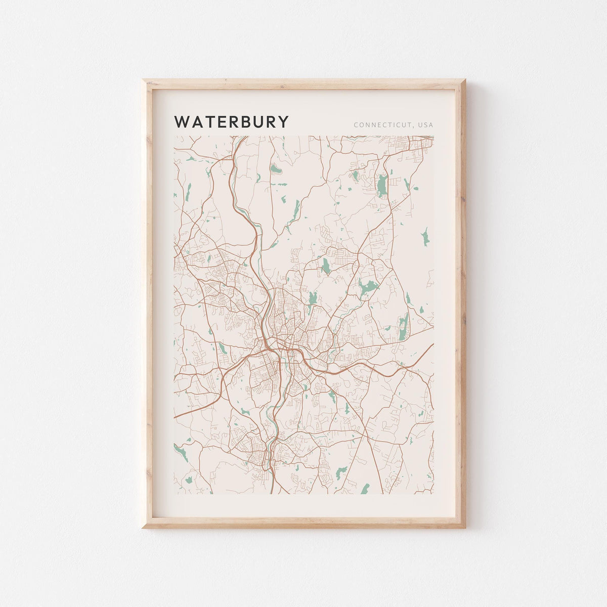 waterbury, connecticut map poster - image 1