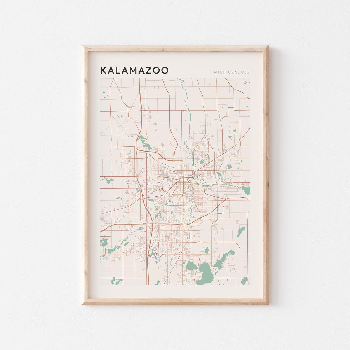 kalamazoo, michigan map poster - image 1