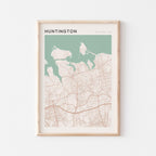 huntington, new york map poster - image 1