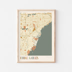 coral gables, florida map poster - image 1