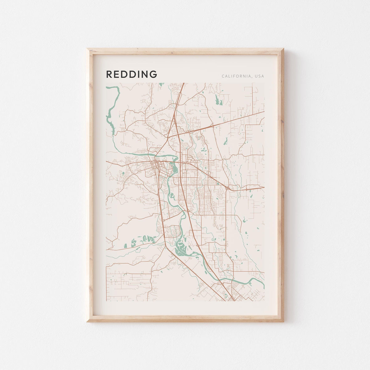 redding, california map poster - image 1