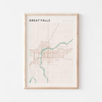 great falls, montana map poster - image 1
