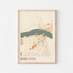 hood river, oregon map poster - image 1