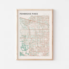pembroke pines, florida map poster - image 1