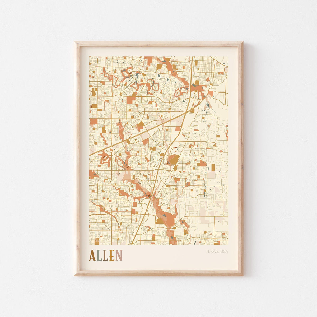 allen, texas map poster - image 1